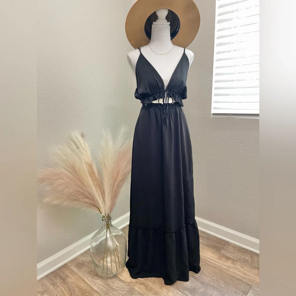 NEW Mainstrip - Black Fun Boho Vacation Destination Summer Maxi Dress - Picture 6 of 15